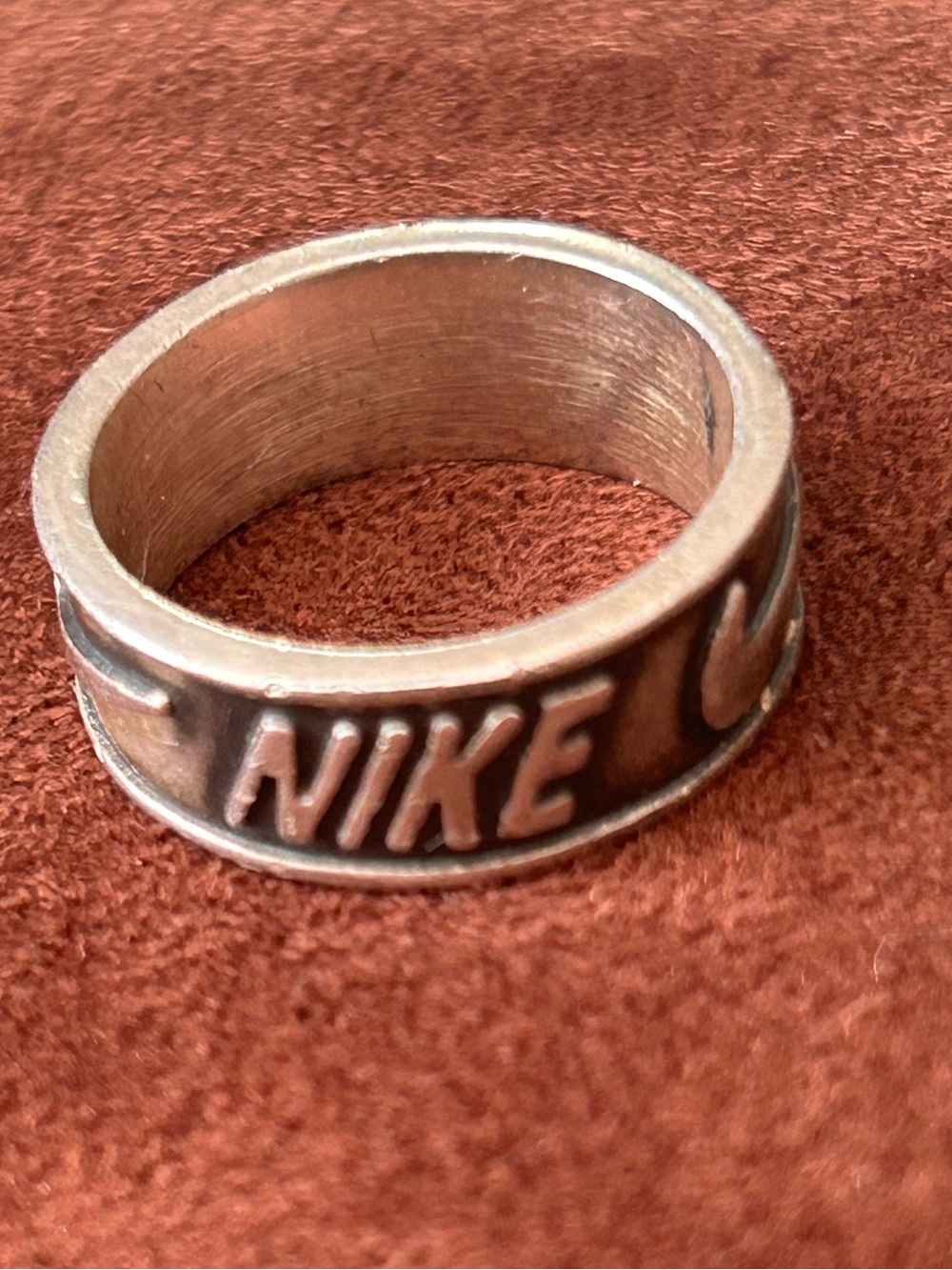 Rare Vintage 9g Sterling Silver Nike Logo Ring - Size 8 - Made in Mexico